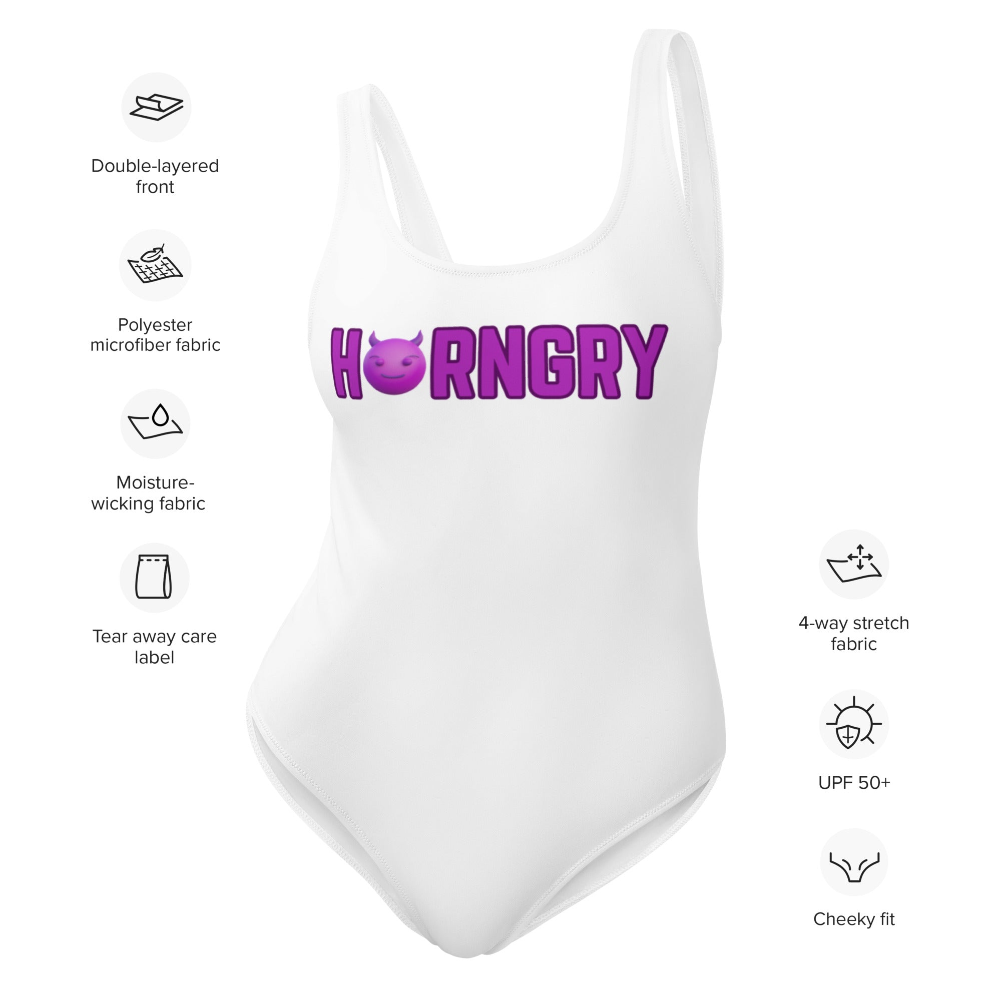 Horngry white - One-Piece Swimsuit