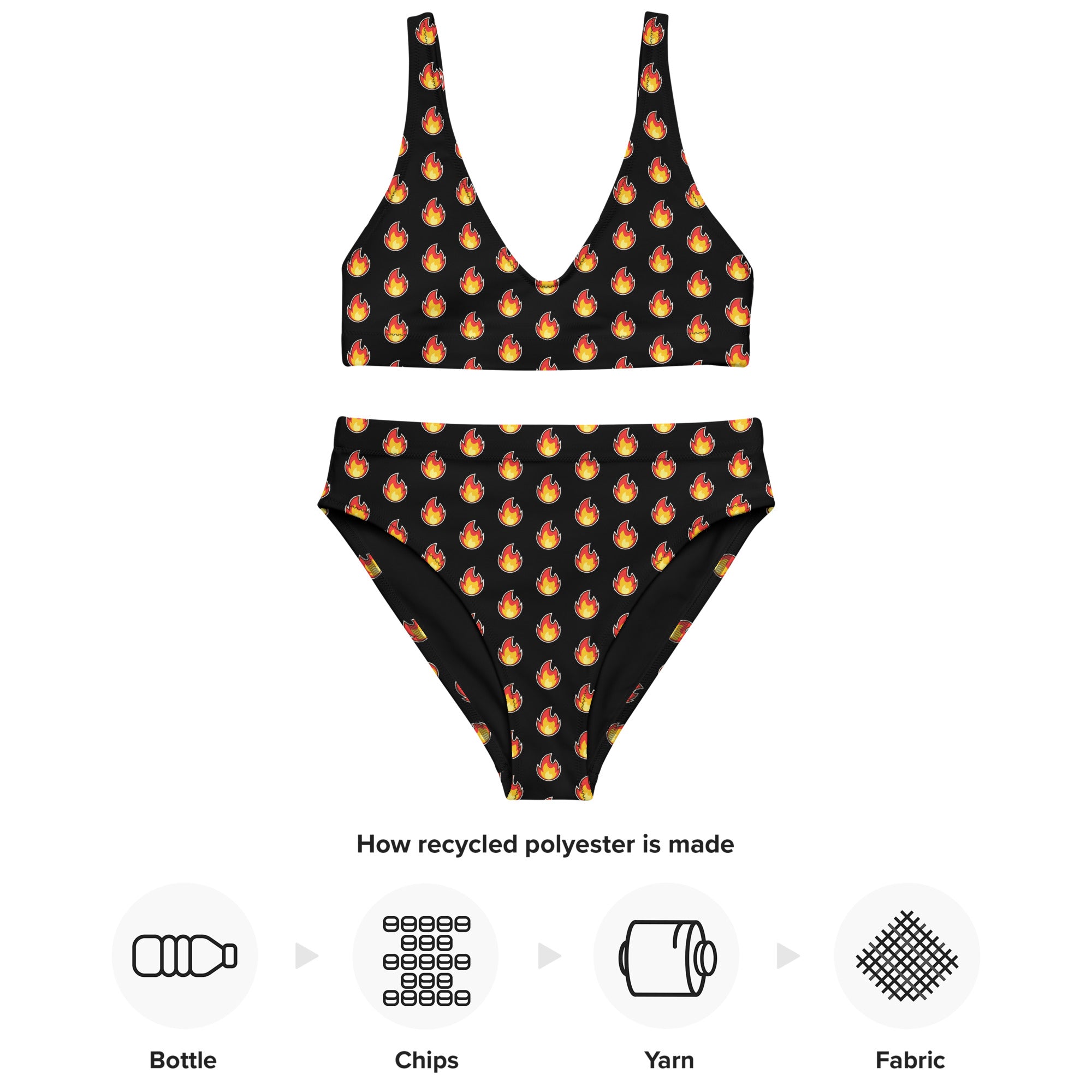 Fire - Recycled high-waisted bikini