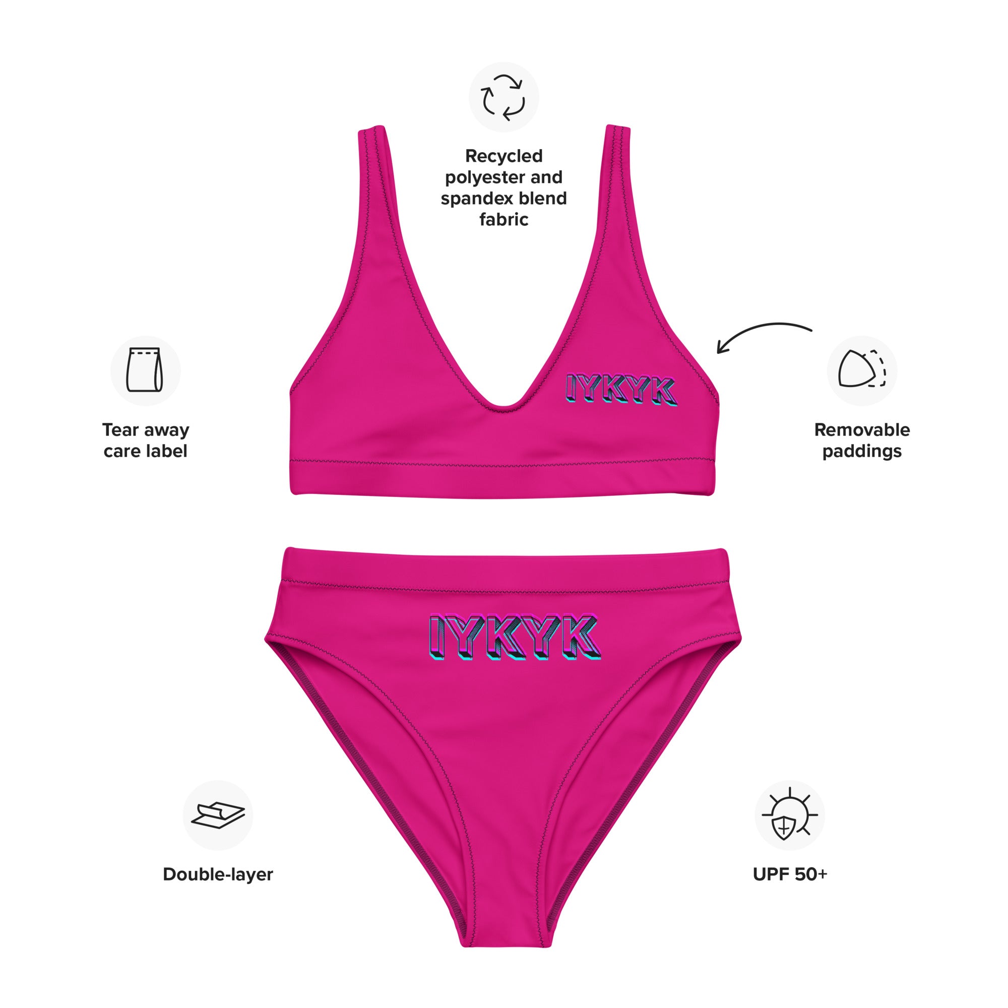 IYKYK pink - Recycled high-waisted bikini