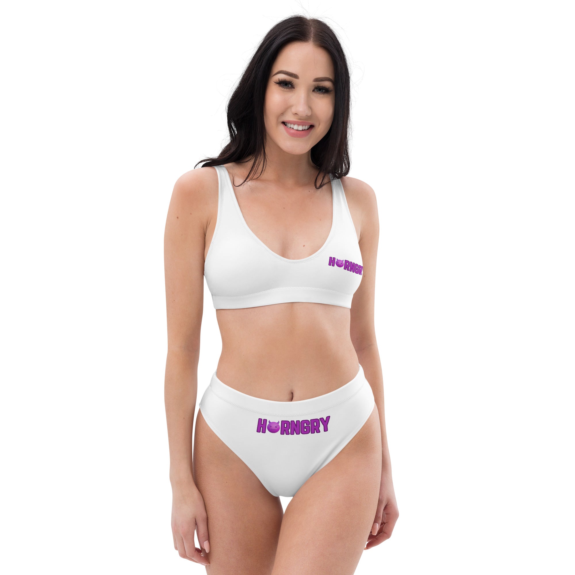 Horngry white - Recycled high-waisted bikini