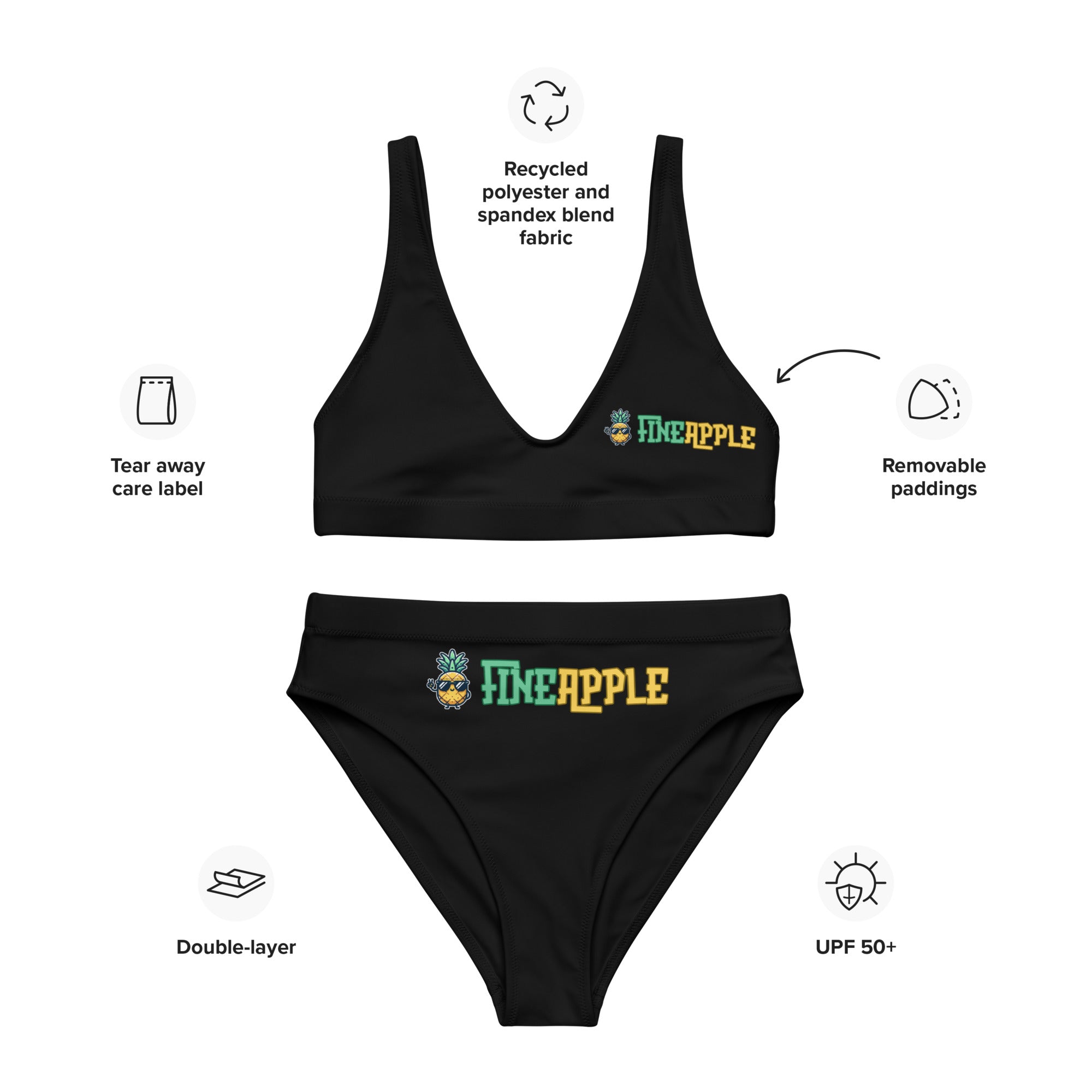 Recycled high-waisted bikini