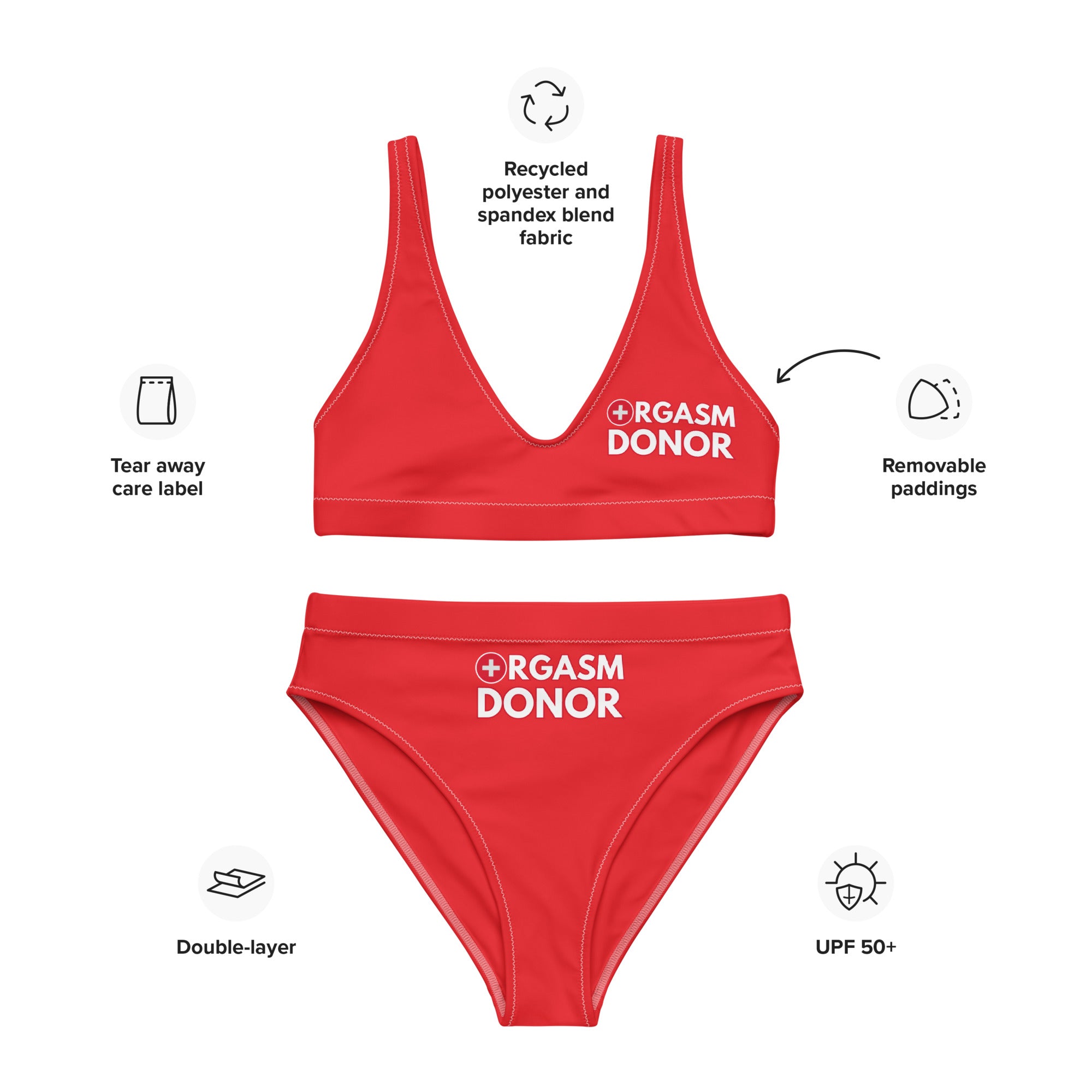 Orgasm donor - Recycled high-waisted bikini