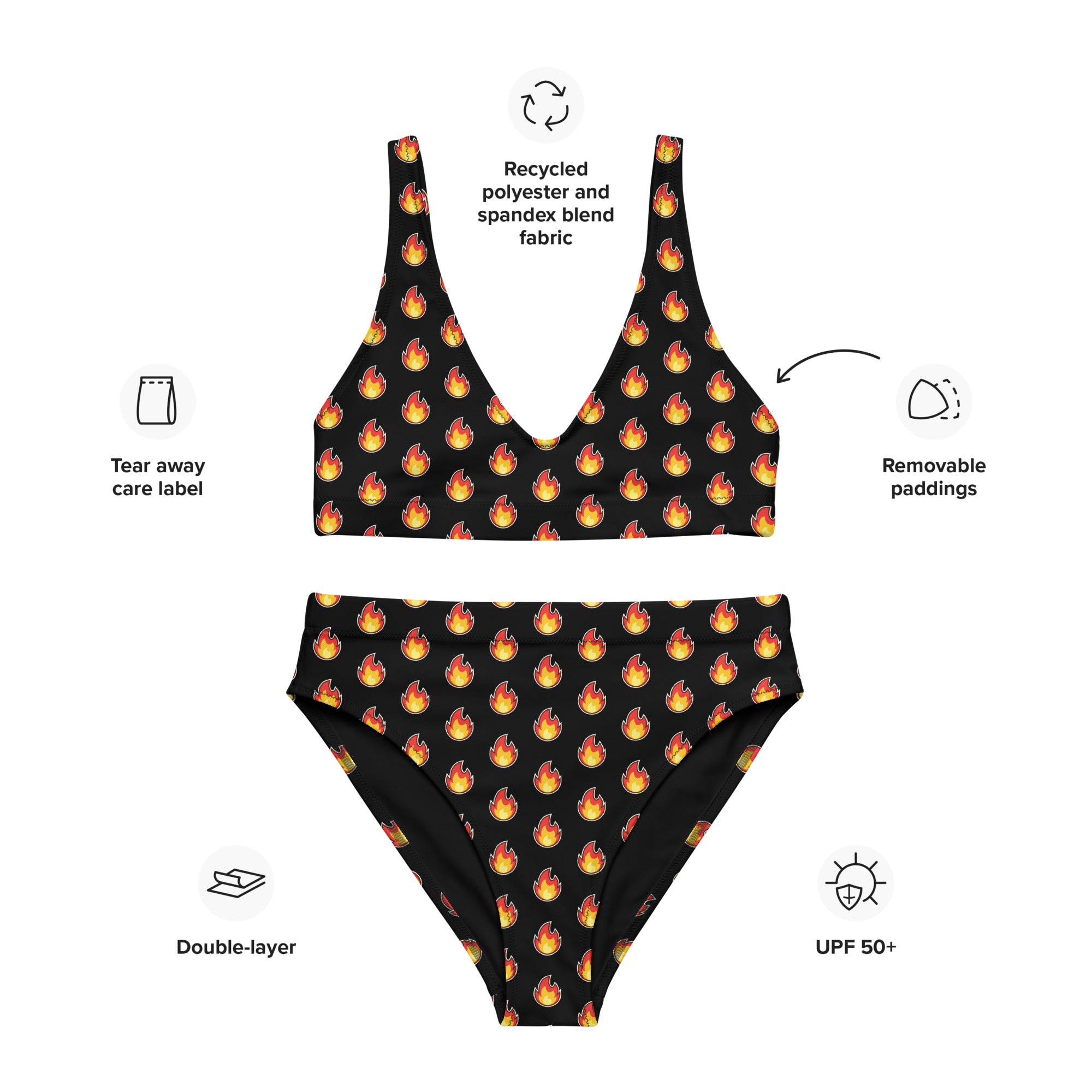 Fire - Recycled high-waisted bikini