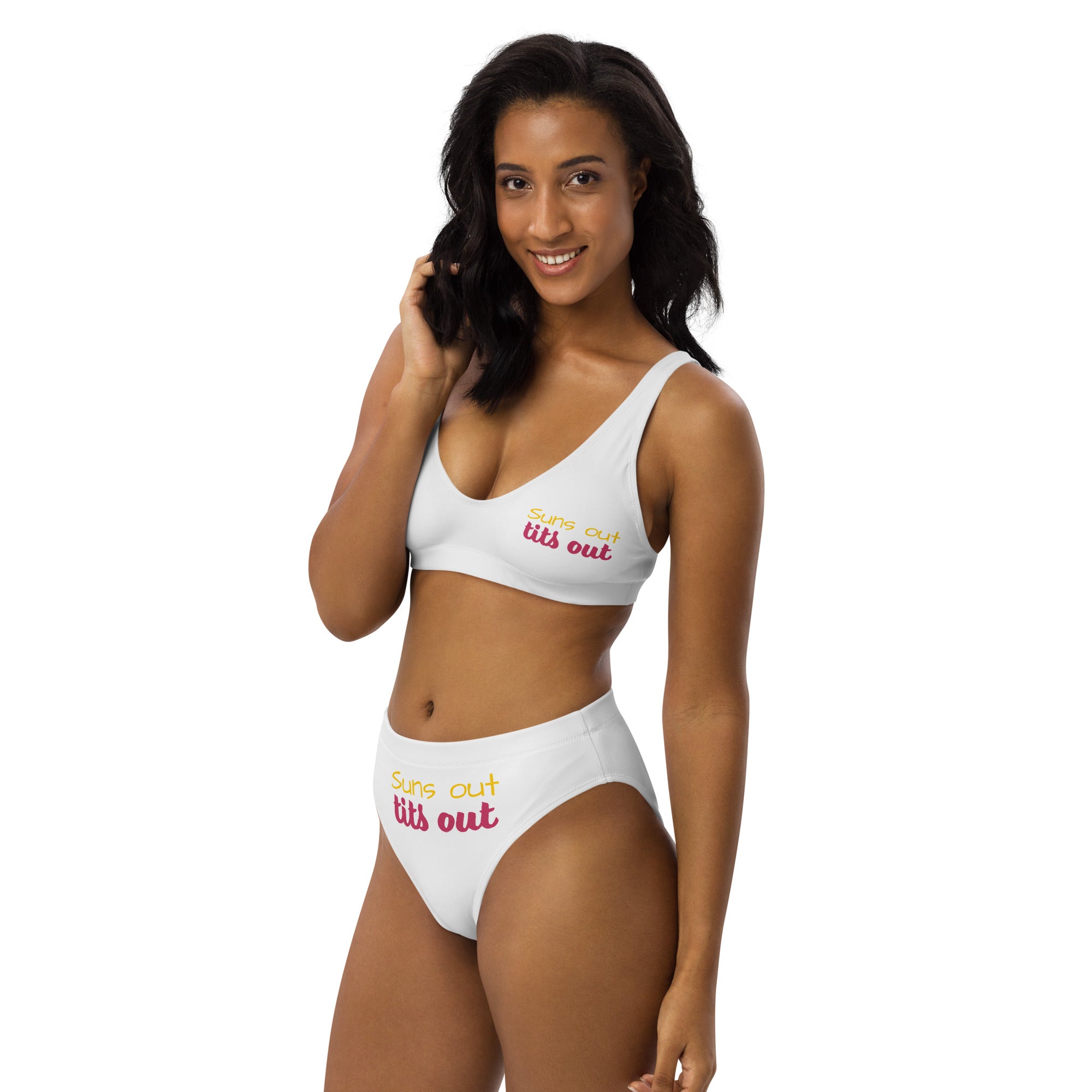 Suns out white - Recycled high-waisted bikini