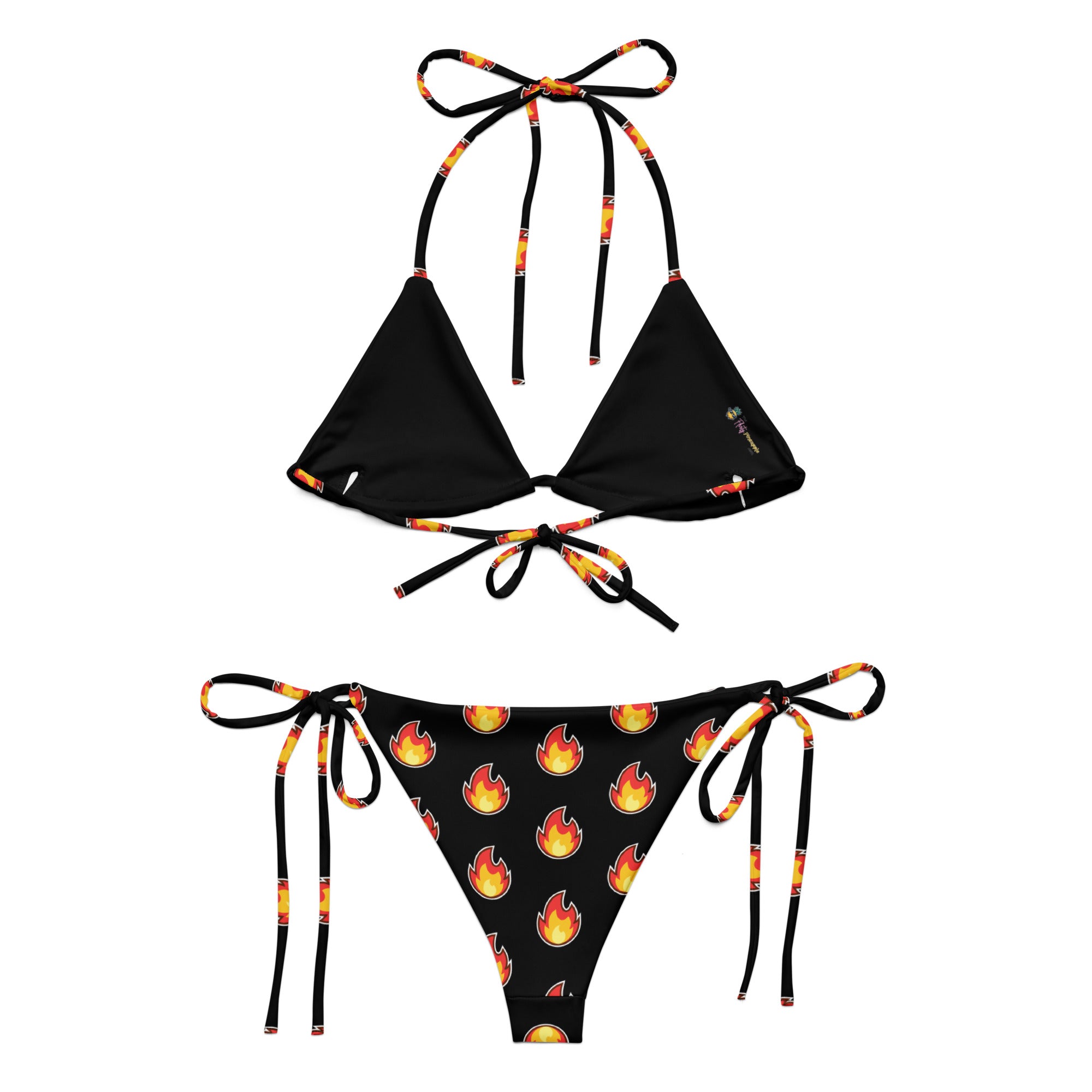 Fire - All-over print recycled string bikini