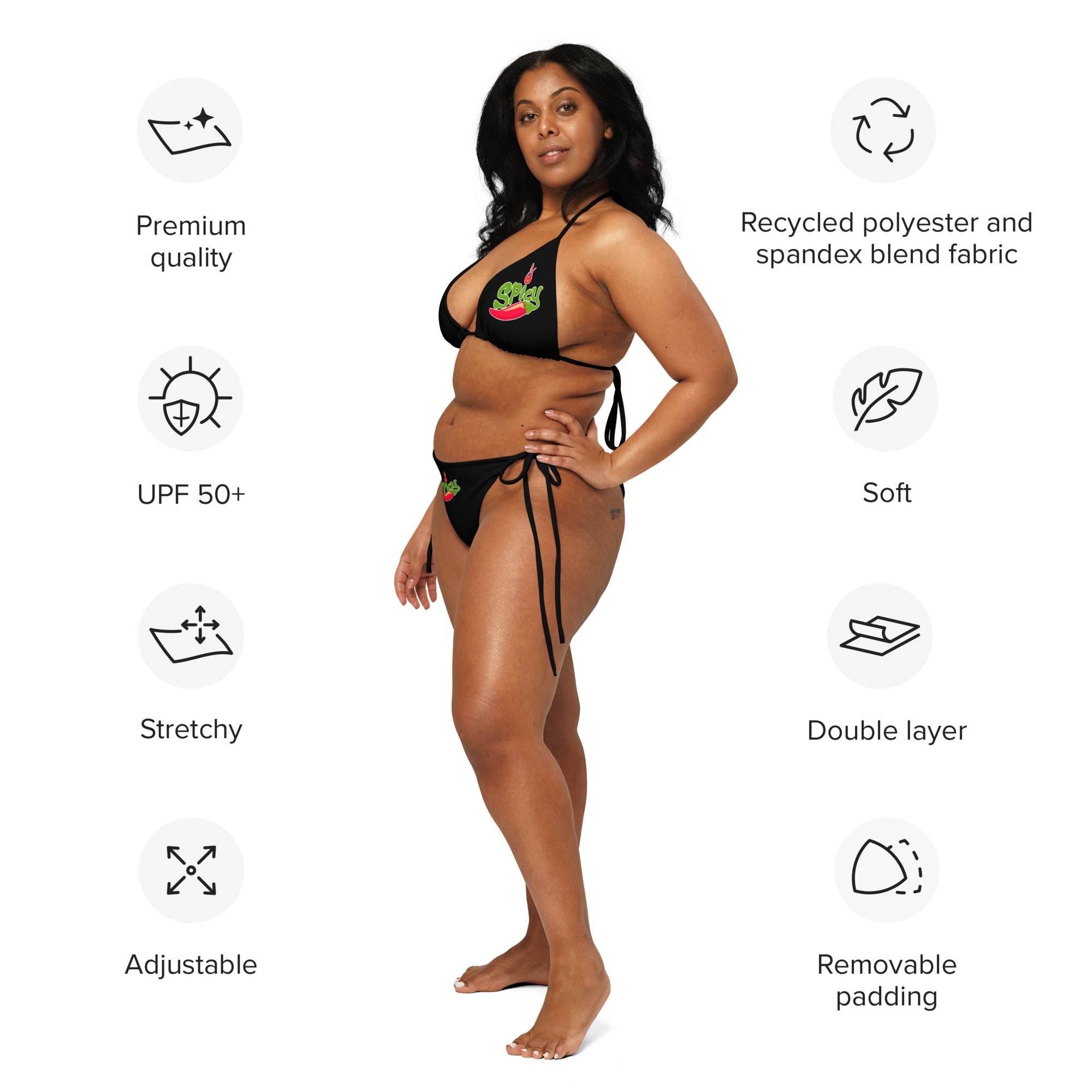 Spicy - All-over print recycled string bikini