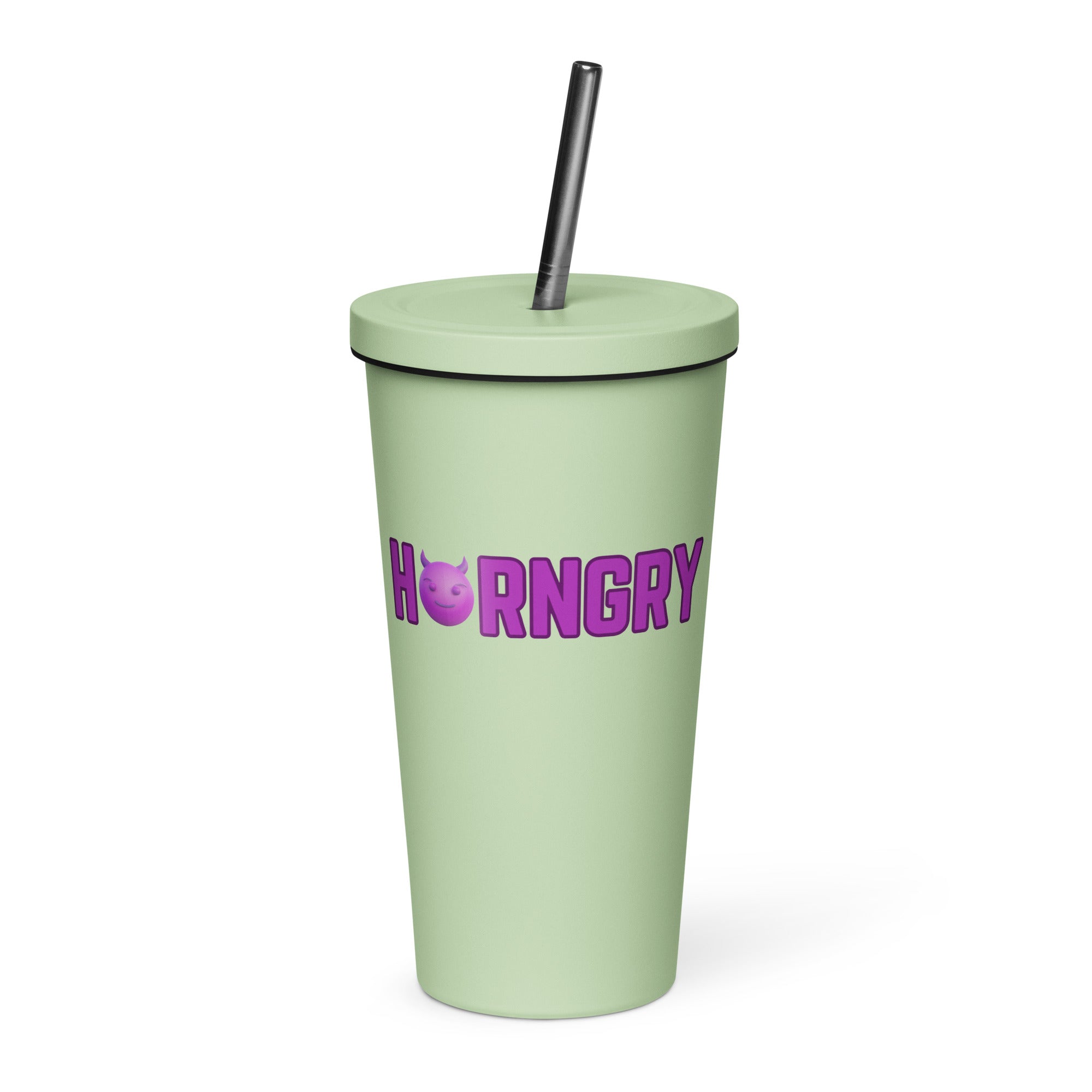 Horngry - Insulated tumbler with a straw