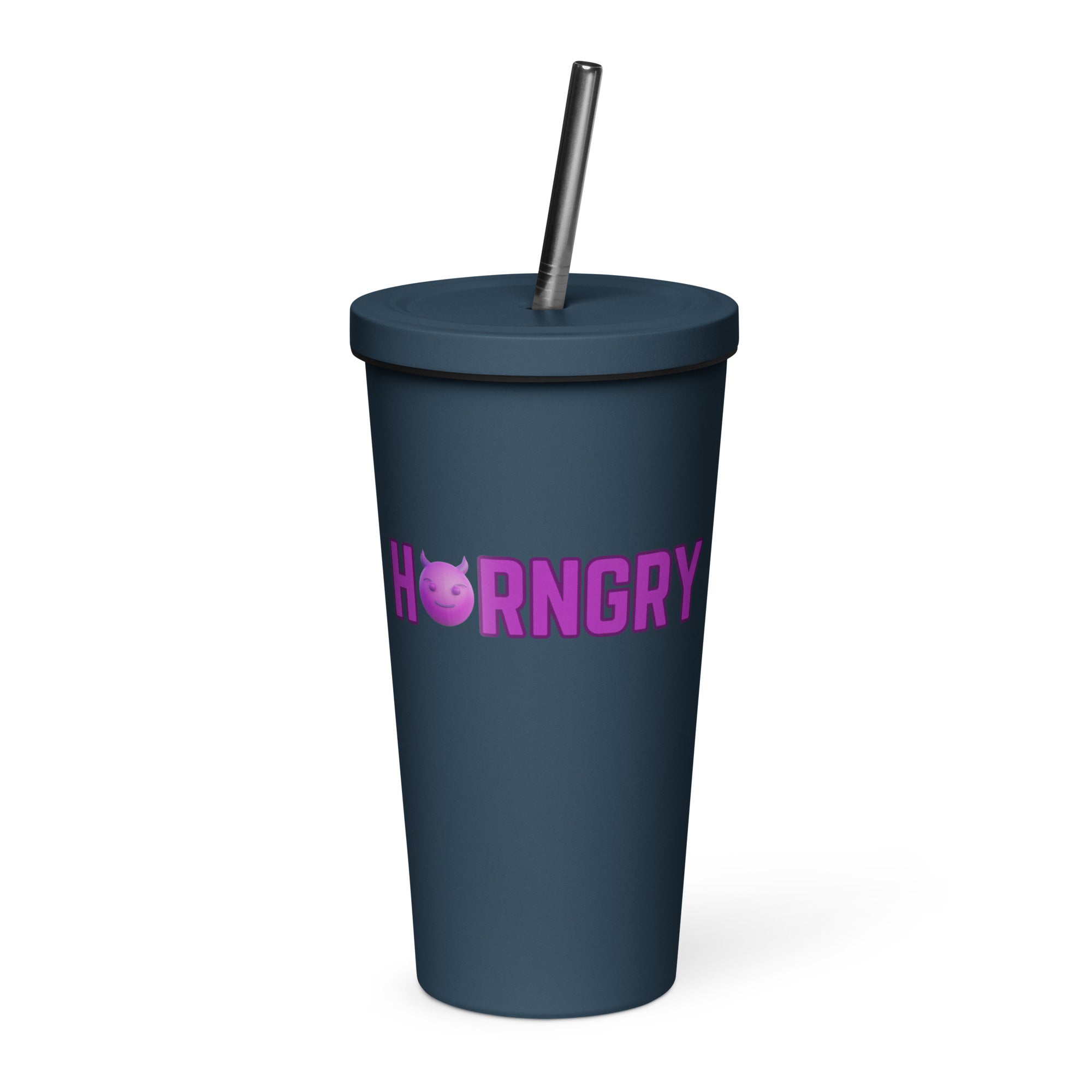 Horngry - Insulated tumbler with a straw